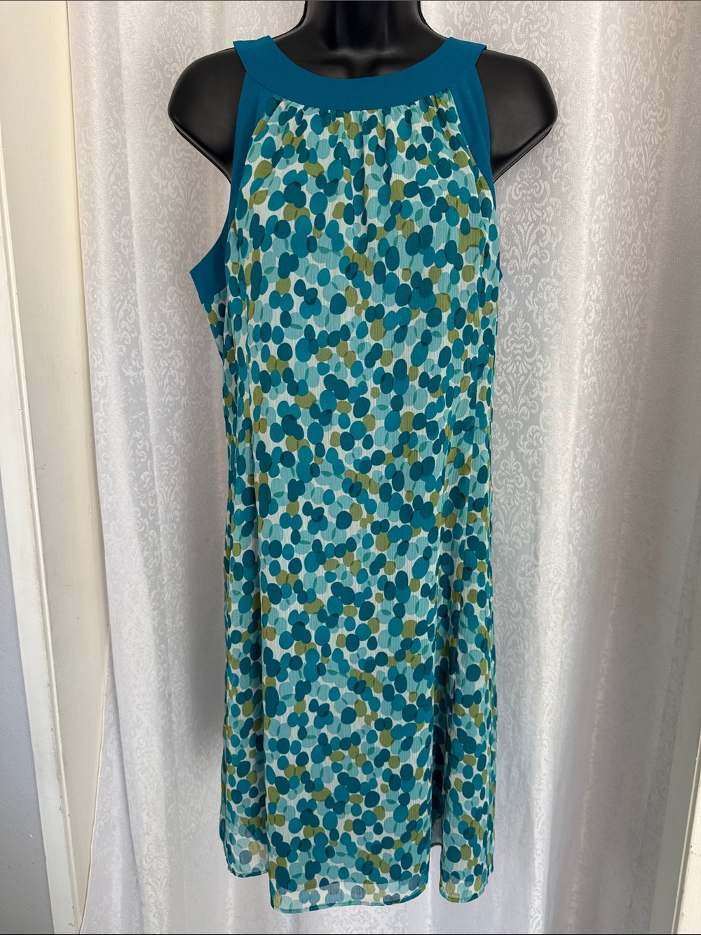 ANN TAYLOR PETITE CHIFFON POLKA DOT DRESS Sz: 10P